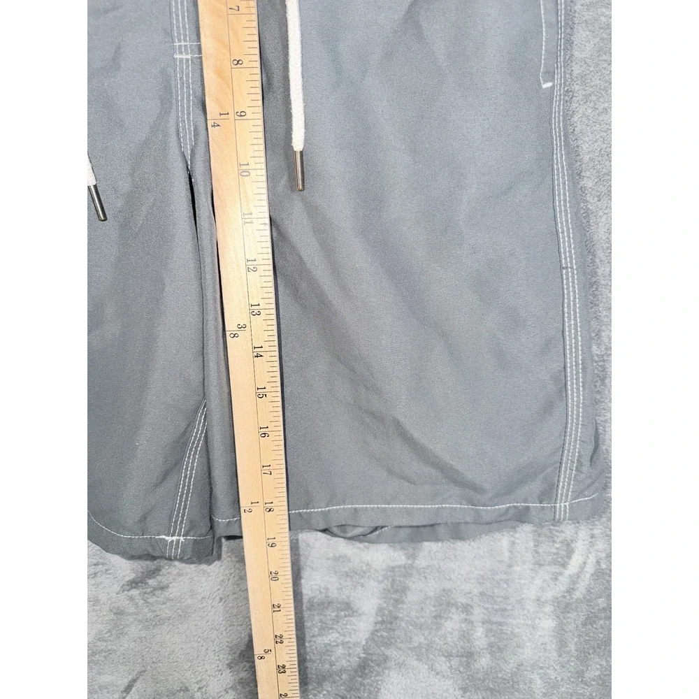 George Mens Swim Trunks Shorts Size Medium M Gray Cargo Pockets Elastic Waist
